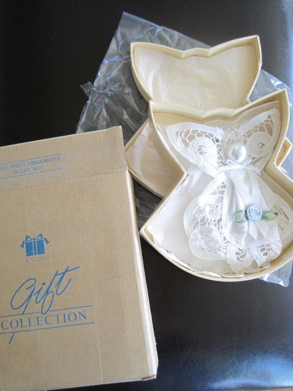 Avon Angel Crochet Ornament in Gift Box New 