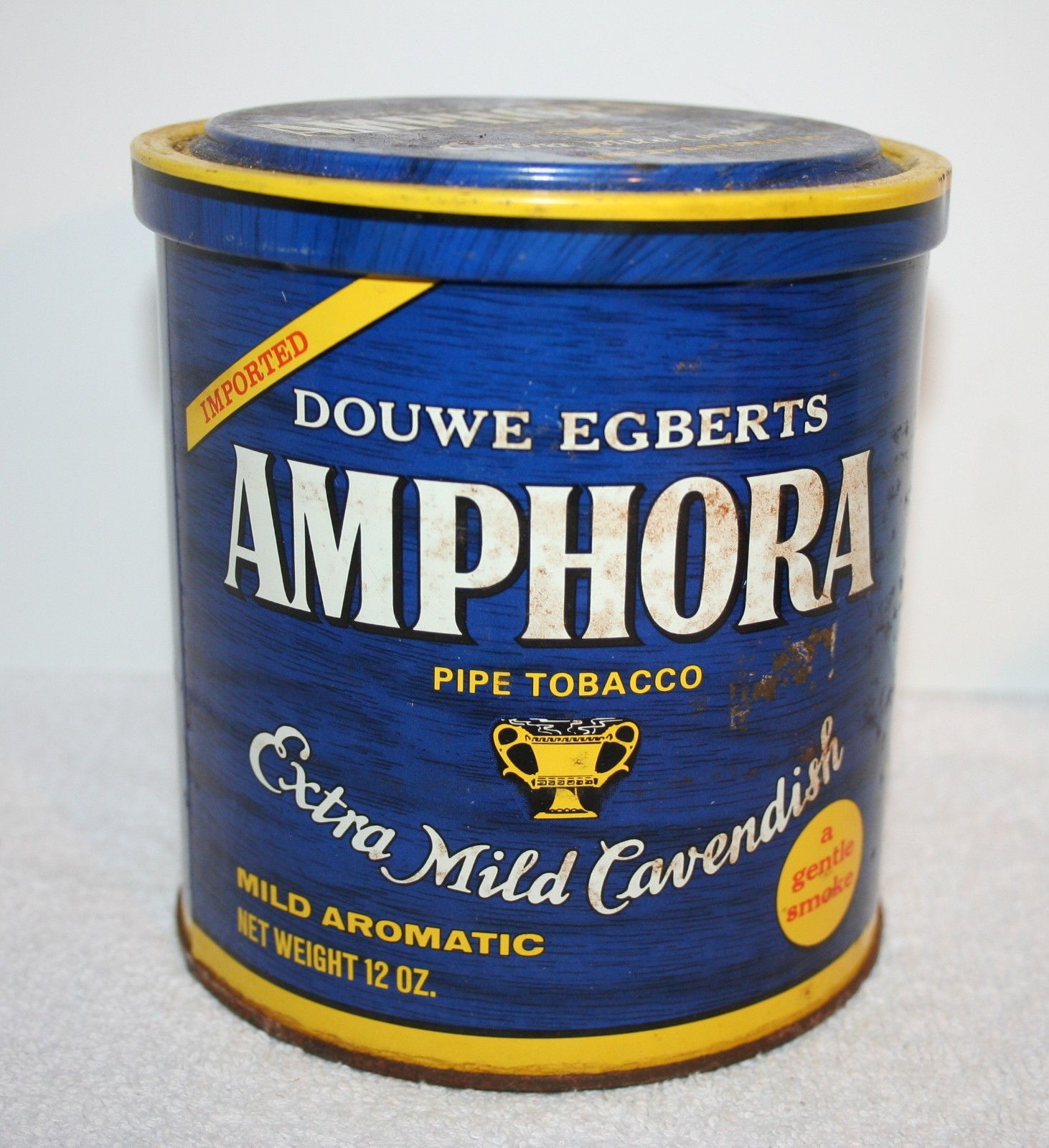 VTG DOUWE EGBERTS AMPHORA Pipe Tobacco Tin BLUE TIN