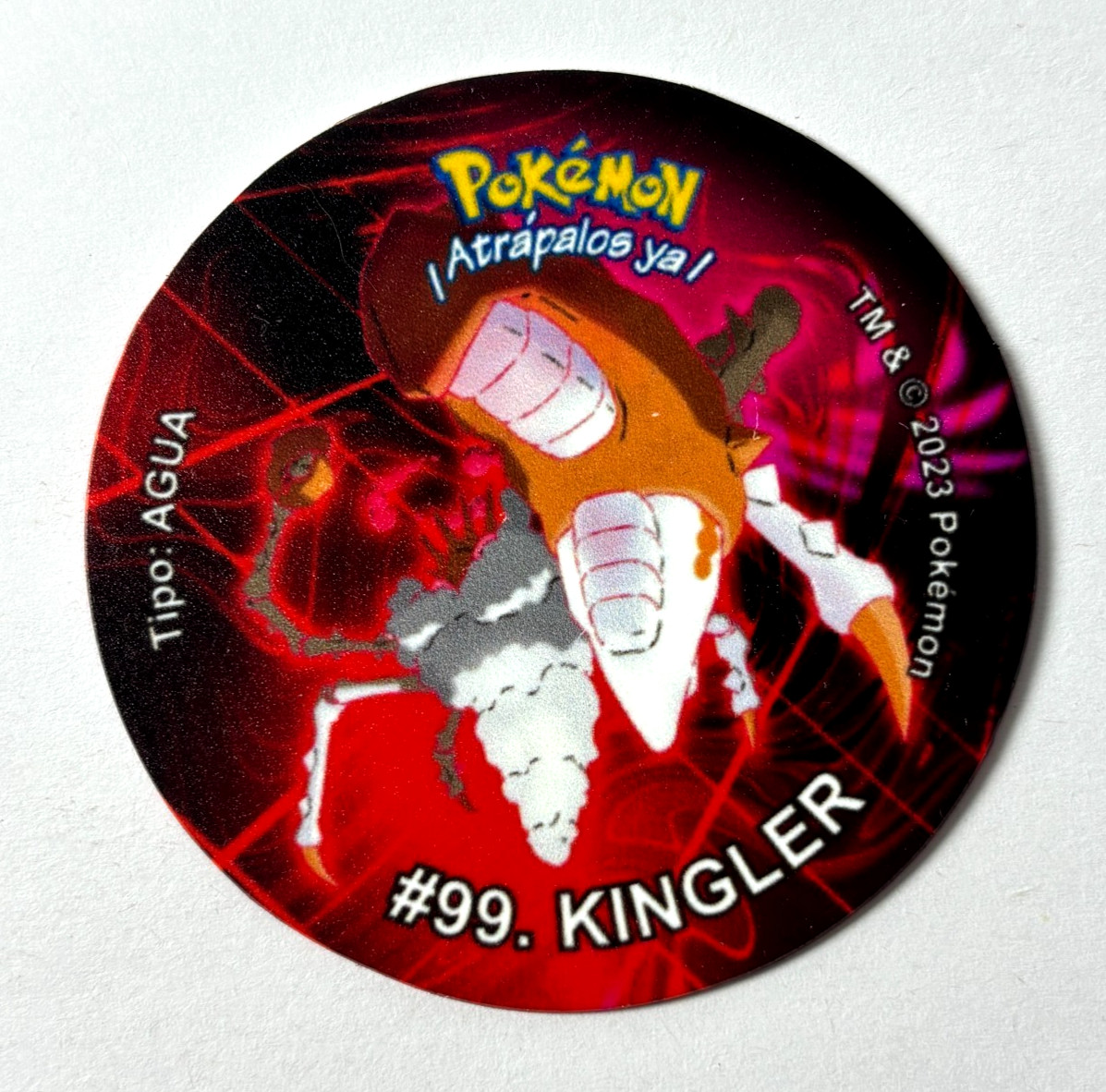 GIANT POKEMON TAZO #009 KINGLER VMAX Galar 2023 Peru Edition Pogs P099