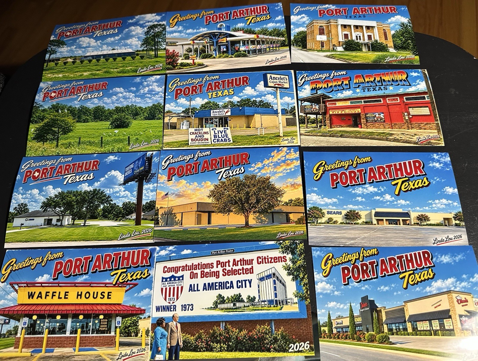 Port Arthur TX 19 Postcard Lot of 25 Cityscape 2026 76c each