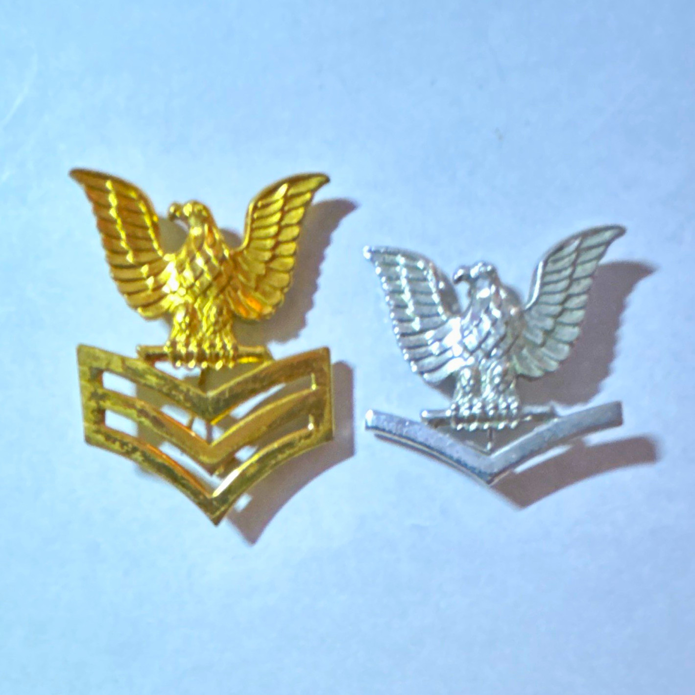 Vintage US Navy Pin Lot E4 E6 Petty Officer 1st 3rd Class Insignia H-H Hallmarke