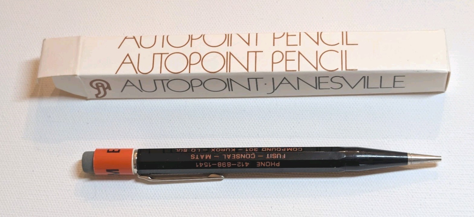 Vintage Autopoint Mechanical Pencil ESM Inc Mars PA Steel Advertising Boxed Vintage Autopoint Mechanical Pencil ESM Inc Mars PA Steel Advertising Boxed