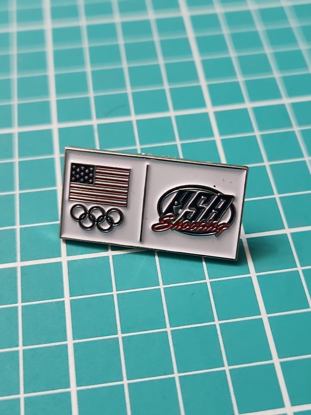 VTG US Olympics Team USA Shooting Silver Tone Lapel Pin VTG US Olympics Team USA Shooting Silver Tone Lapel Pin