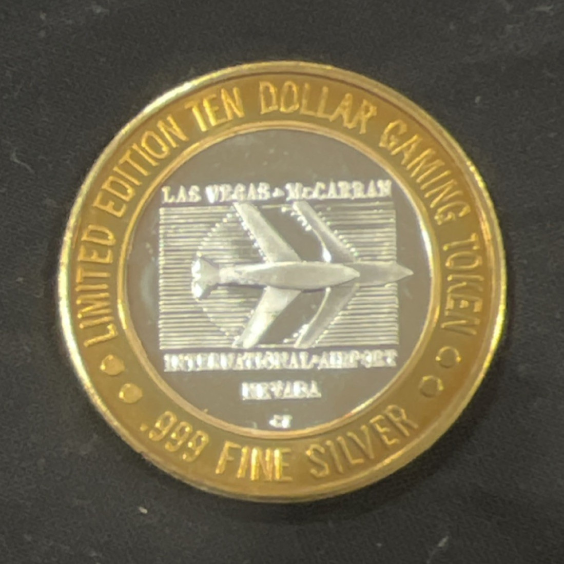 Las Vegas McCarran Airport $10 Gaming Token .999 Fine Silver ROYAL FLUSH