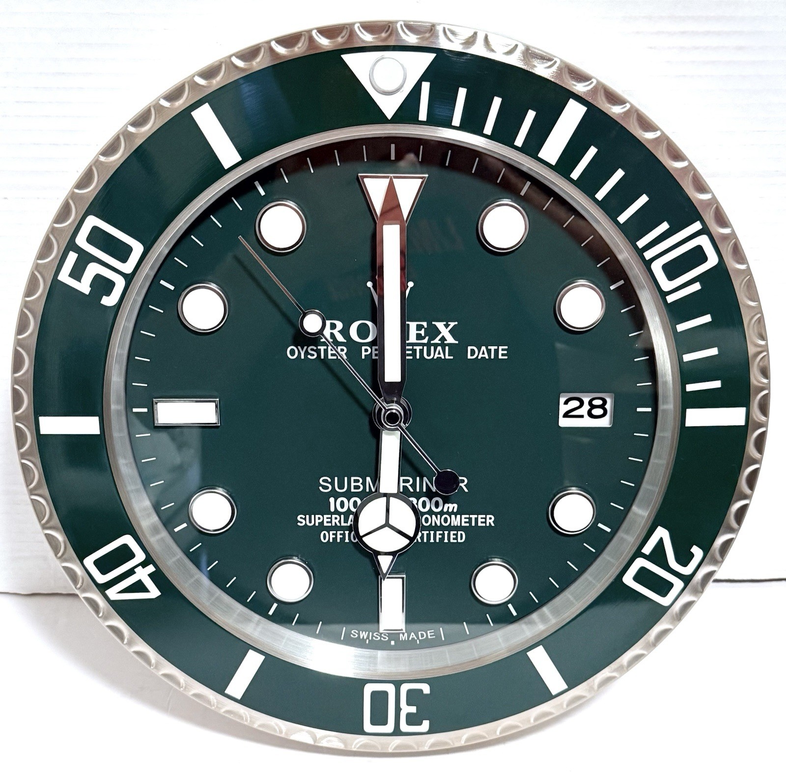 Rolex Submariner Hulk Oyster Date Dealer Collector Wall Clock 13.5 Rolex Submariner Hulk Oyster Date Dealer Collector Wall Clock 13.5
