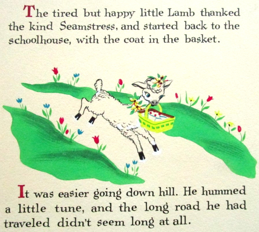 1968 MARY\'S LITTLE LAMB DOLLIE TINGLE  ORIGINAL drawing art BOOK PAINTING basket
