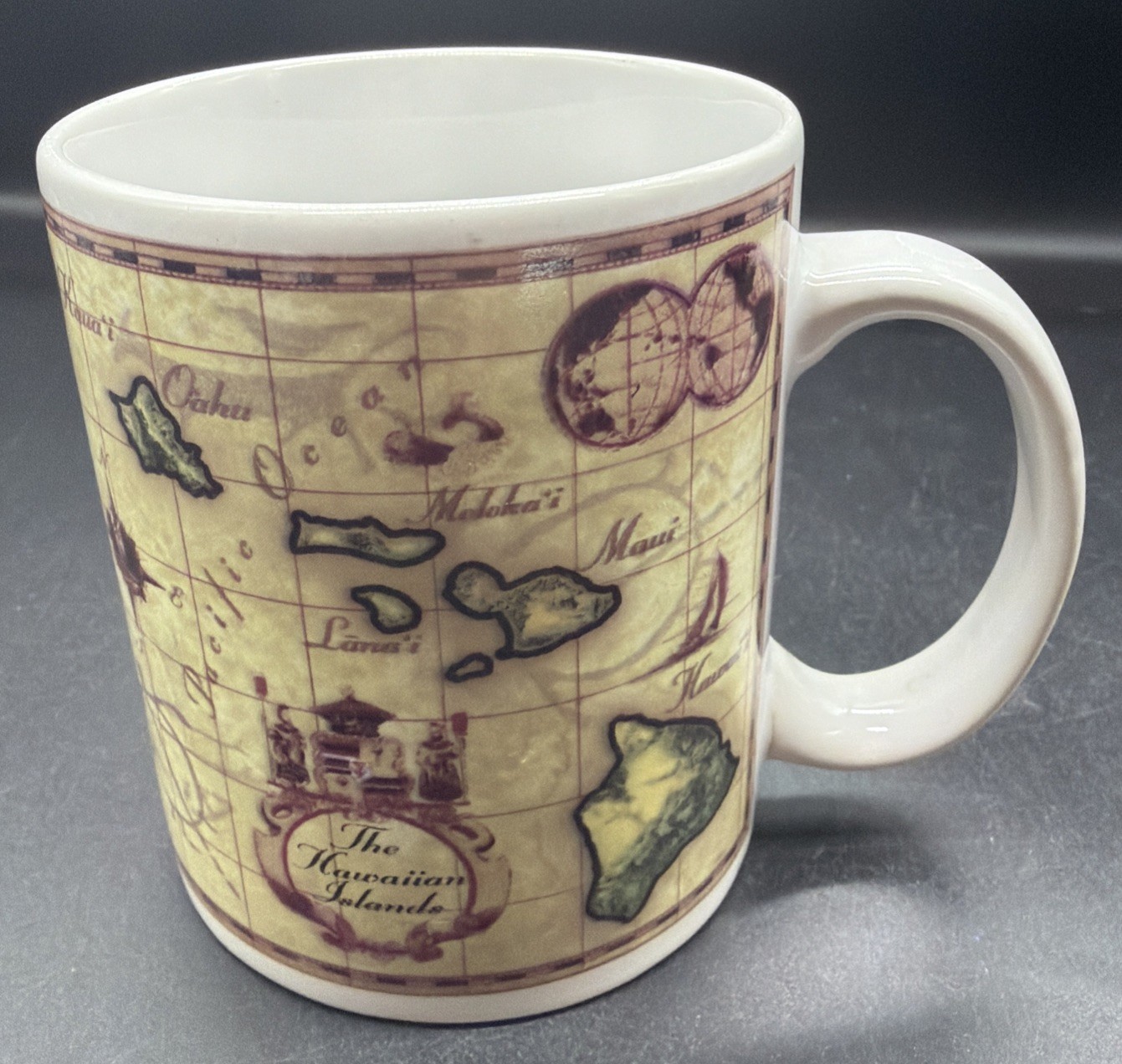 Vintage 1999 Mug-Map Of The Hawaiian Islands-Ron Croci Artwork-ABC Stores Vintage 1999 Mug-Map Of The Hawaiian Islands-Ron Croci Artwork-ABC Stores