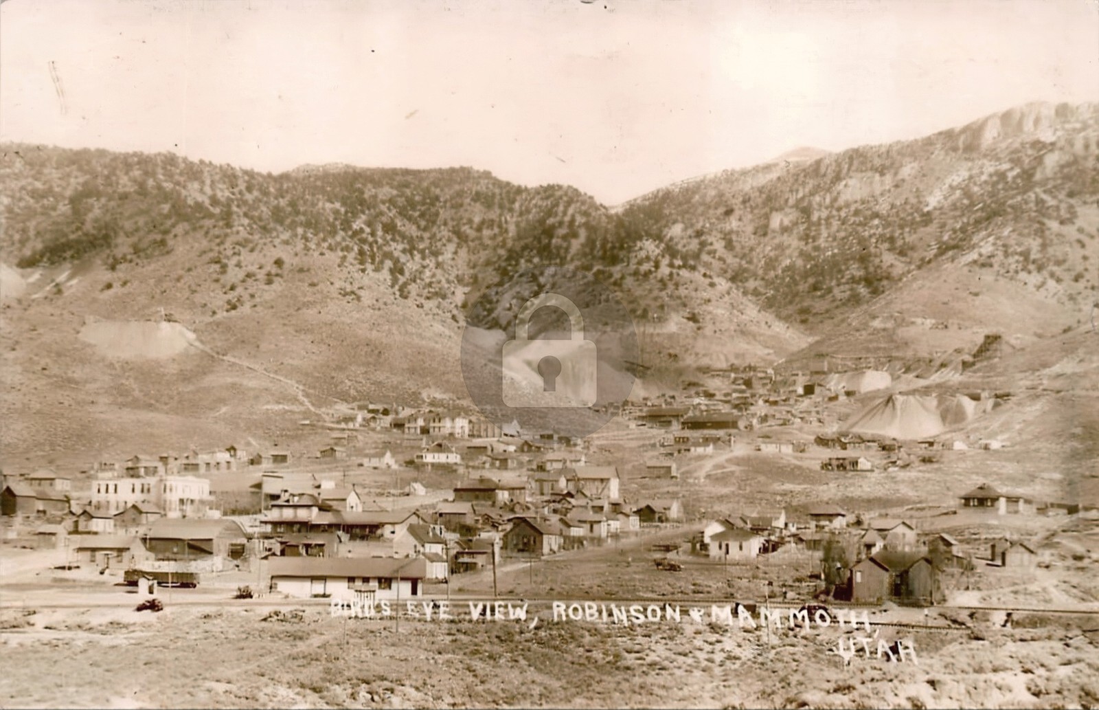 Mining Ghost Town Early Robinson Mammoth Juab County Utah RPPC Postcard COPY
