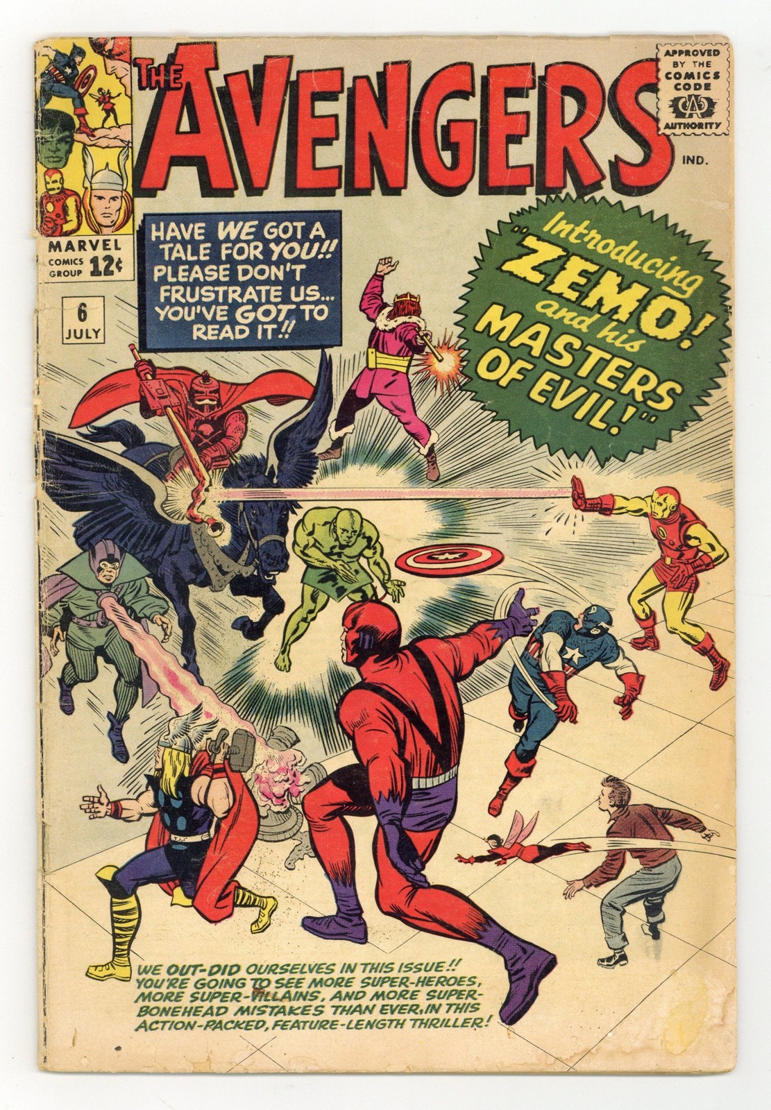 Avengers #6 GD+ 2.5 1964 1st full app. Baron Zemo, 1st app. second Black Knight