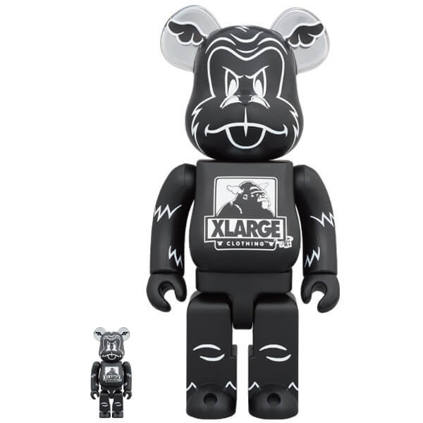 XLarge Clothing x D*Face- Black 100% & 400% Bearbrick Set by Medicom Toy