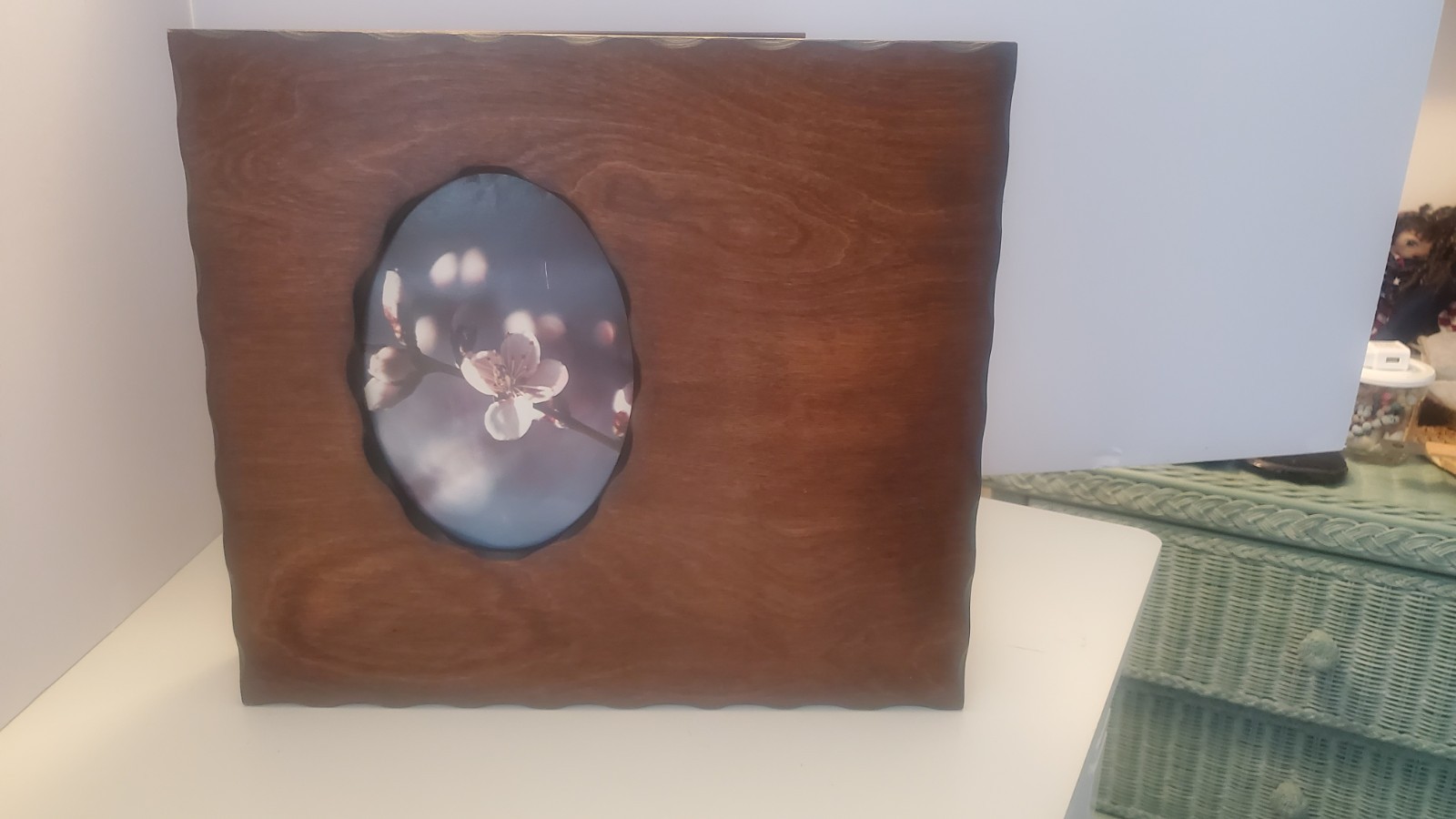 RARE WOODEN WEDDING VINTAGE PHOTO ALBUM Keepsake - 1980's 10 X 12 In EXCELLENT 