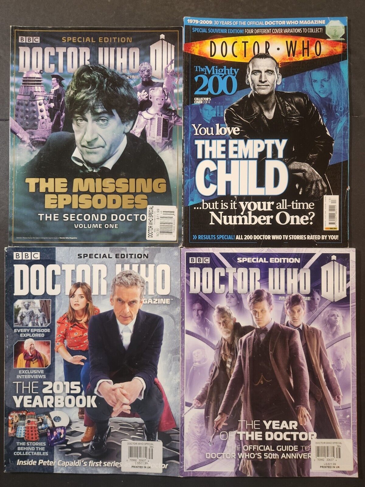DOCTOR WHO SPECIAL EDITION MAGAZINES #35, 38, 39, THE 200 EPISODES YEARBOOK VF