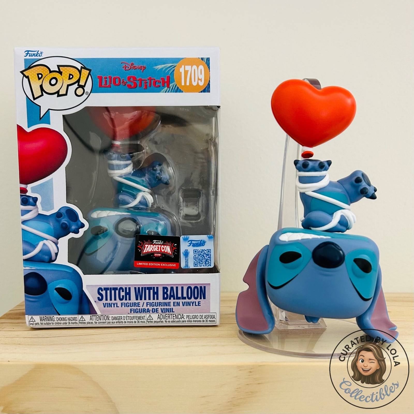 Funko Pop Disney Stitch #1709 TargetCon Exclusive Heart Balloon Vinyl Figure NIB