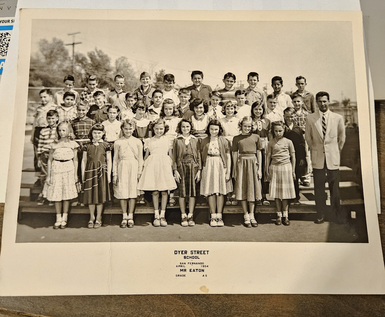 VINTAGE 1954 DYER STREET ELEM. SCHOOL, SAN FERNANDO CA. 5TH GRADE CLASS PHOTO VINTAGE 1954 DYER STREET ELEM. SCHOOL, SAN FERNANDO CA. 5TH GRADE CLASS PHOTO