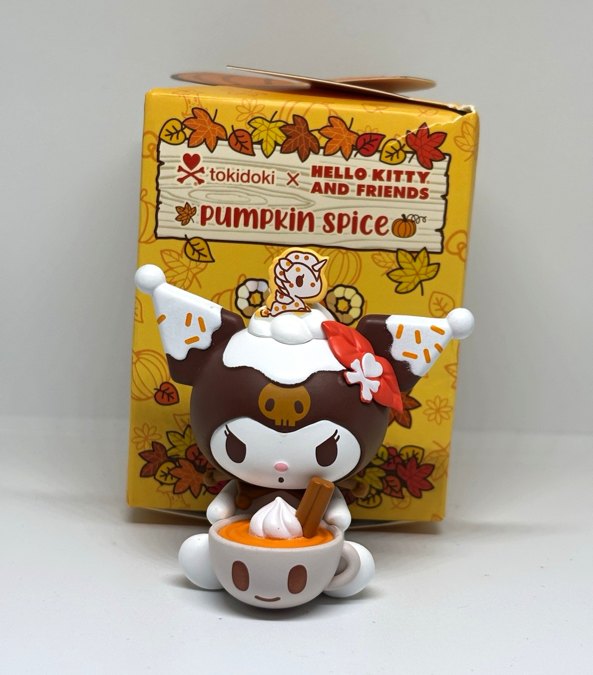 tokidoki x Hello Kitty and Friends Pumpkin Spice Kuromi Fall themed figurine NWB