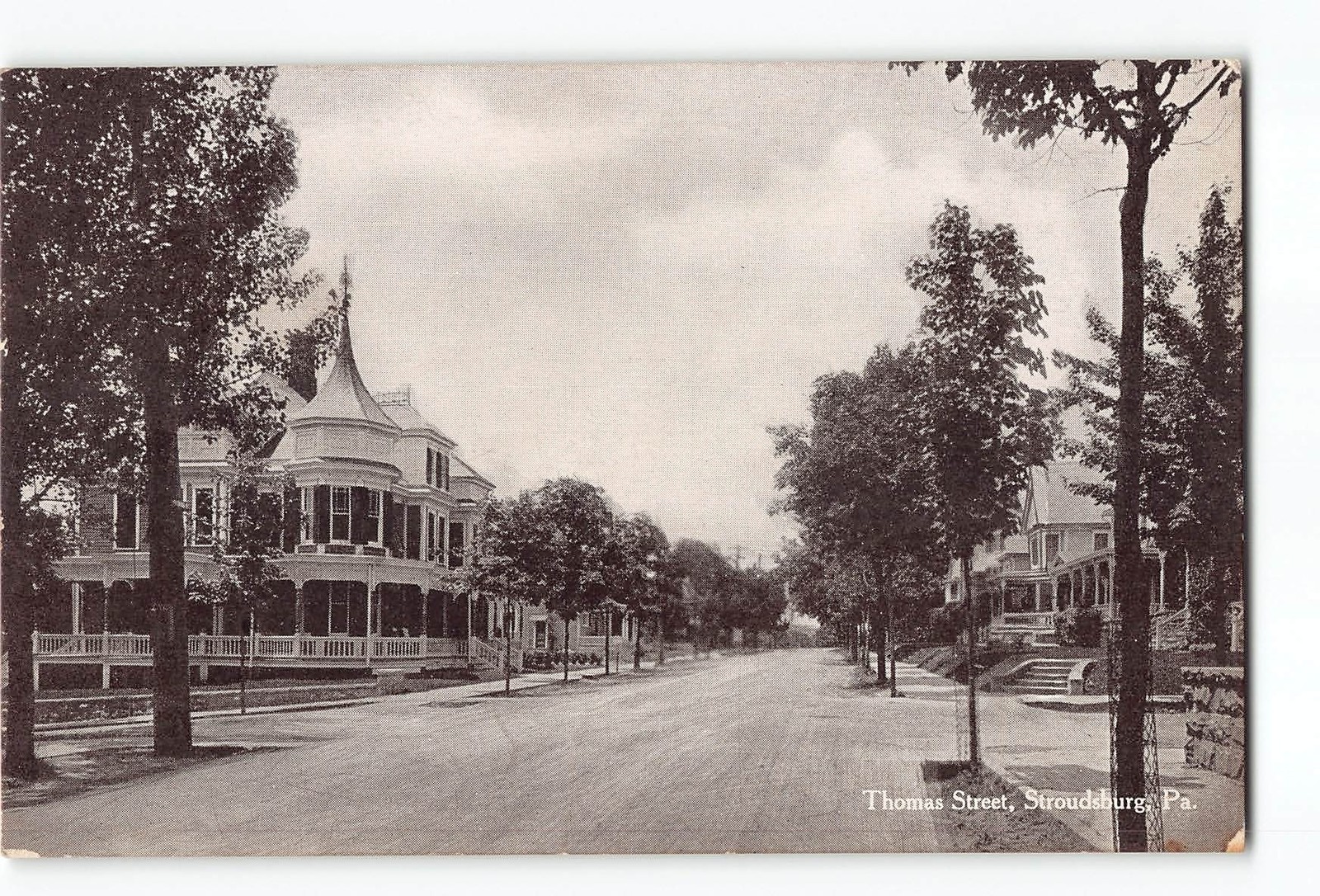 Stroudsburg Pennsylvania PA Postcard 1907-1915 Thomas Street View