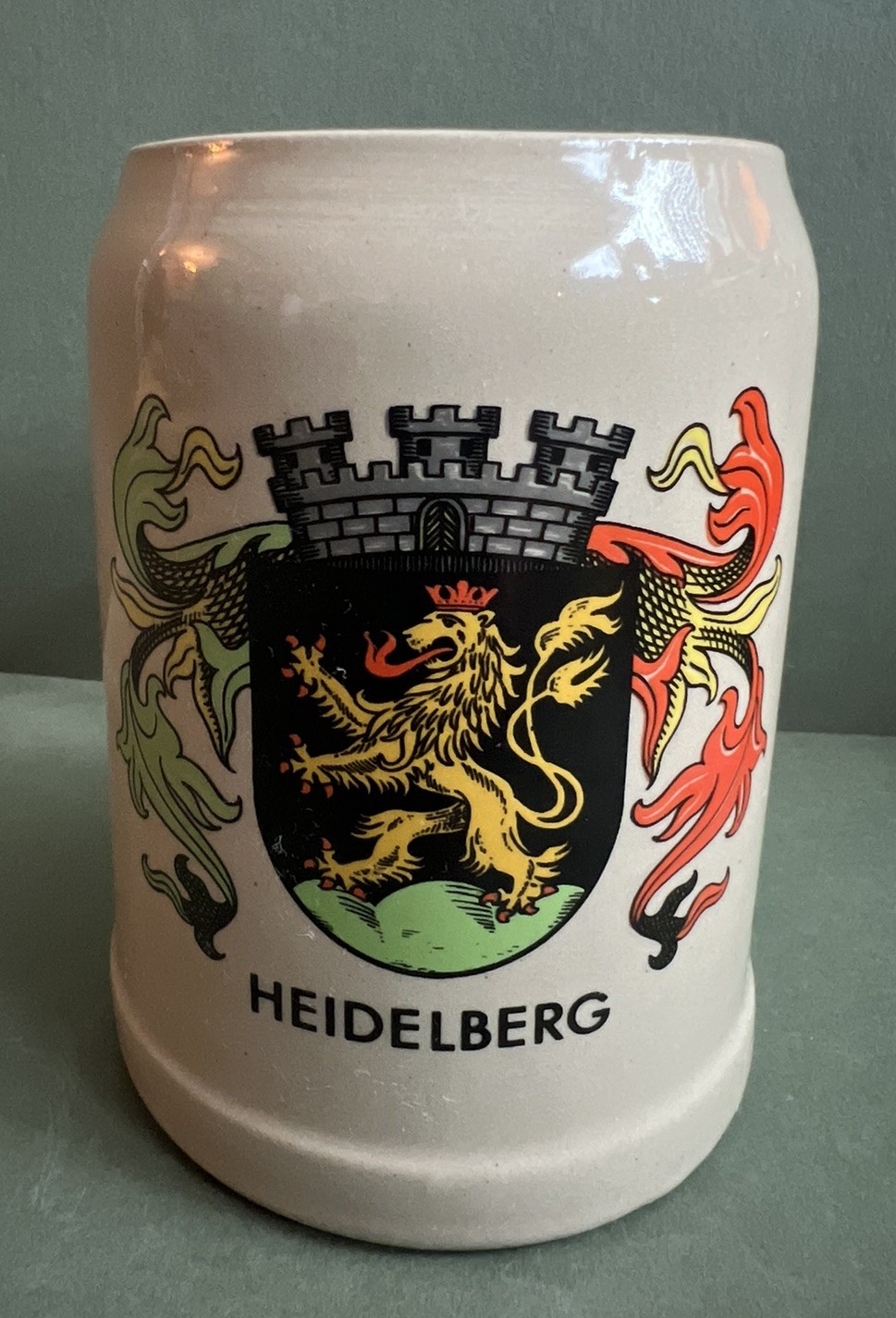 Vntg HEIDELBERG Stoneware Beer Stein 0.5 L w/Crest Coat of Arms Made In Germany Vntg HEIDELBERG Stoneware Beer Stein 0.5 L w/Crest Coat of Arms Made In Germany