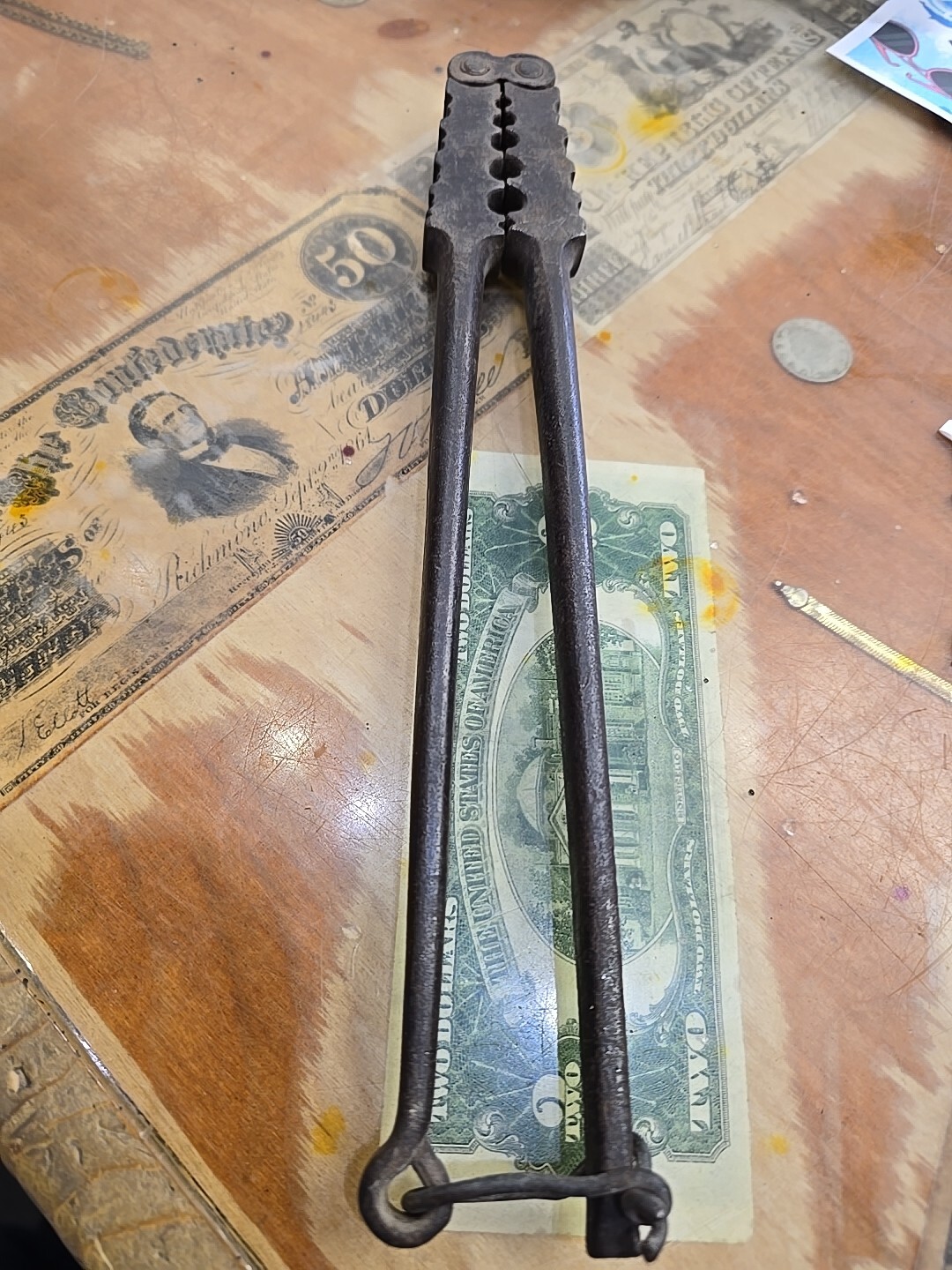 VINTAGE REVERSIBLE LINEMAN`S PLIERS SPLICING CRIMPING TOOL 