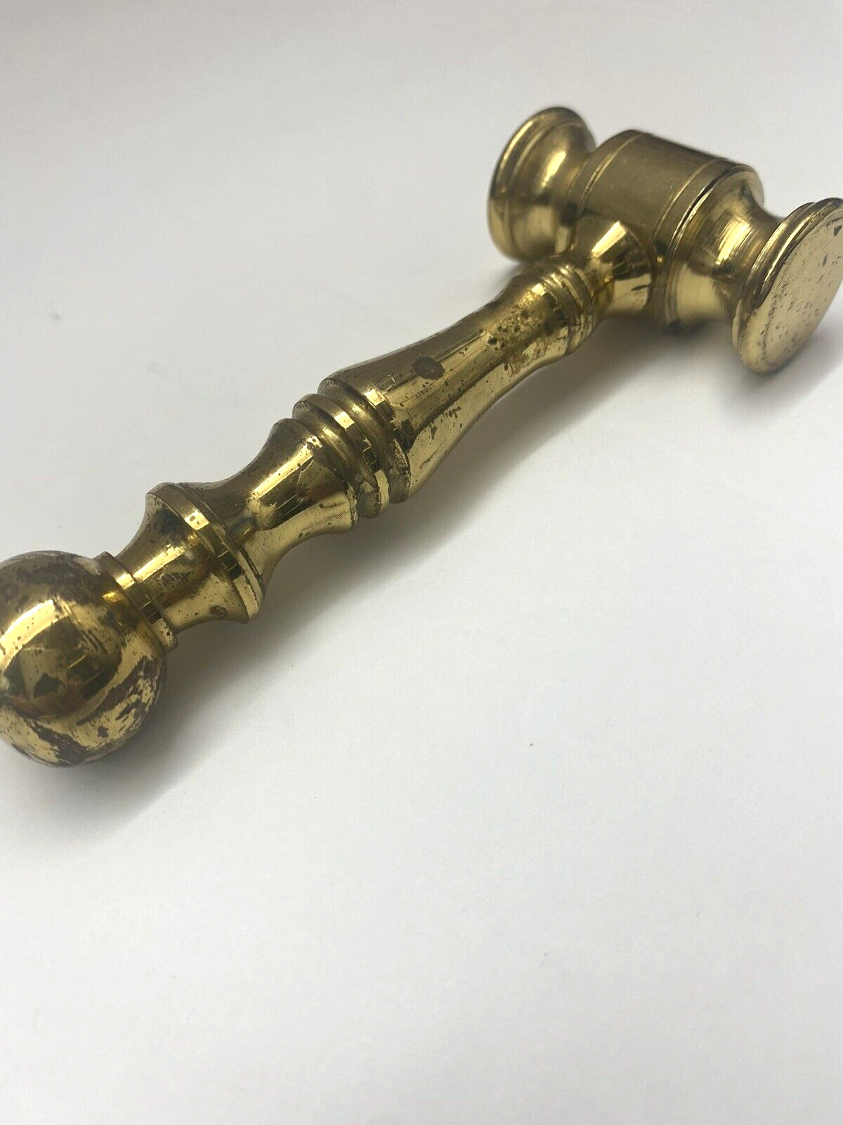Brass Gavel Small Heavy Paperweight Office Judge Auctioneer Mallet Hammer