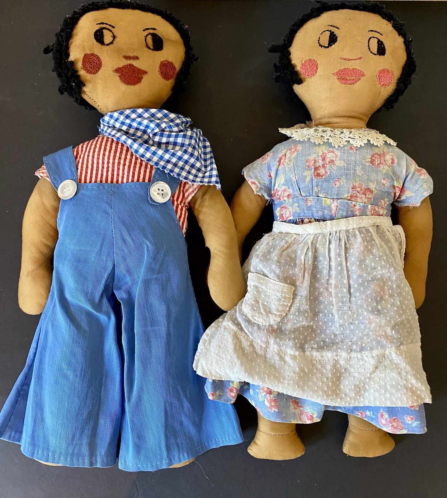 Handmade Black Doll Primitive Folk Art Rag dolls C1940’s Handmade Black Doll Primitive Folk Art Rag dolls C1940’s