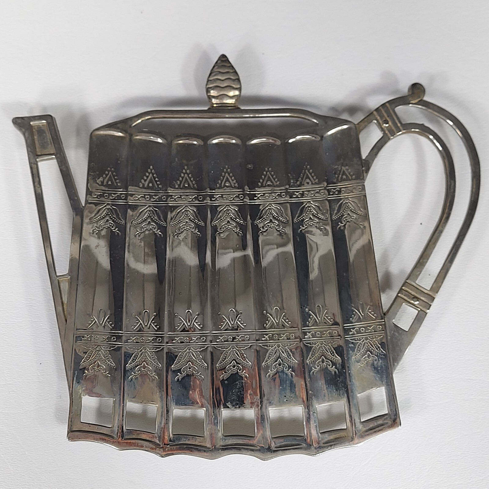 Godinger Silver Plate 1992 Teapot Trivet Hot Plate 8.5\