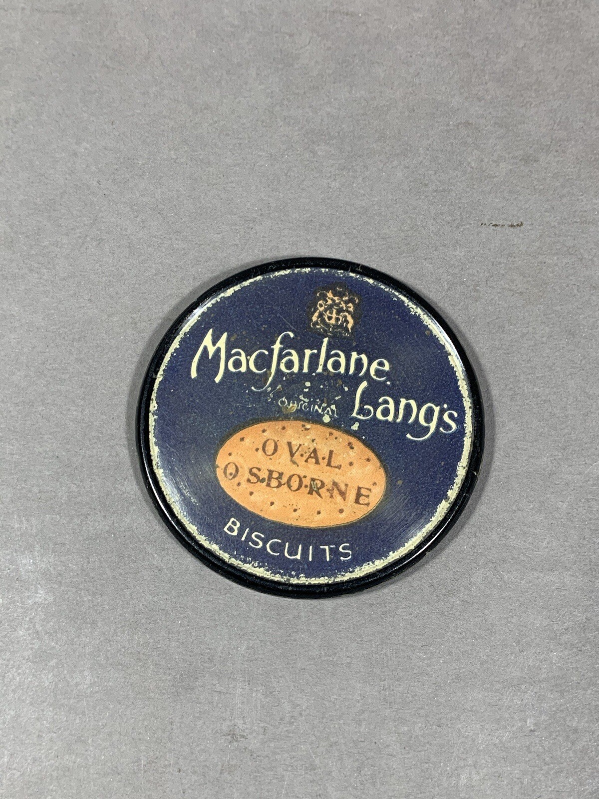 Antique Old Vintage Macfarlane Lang\'s Glass Pocket Mirror Rare Advertising