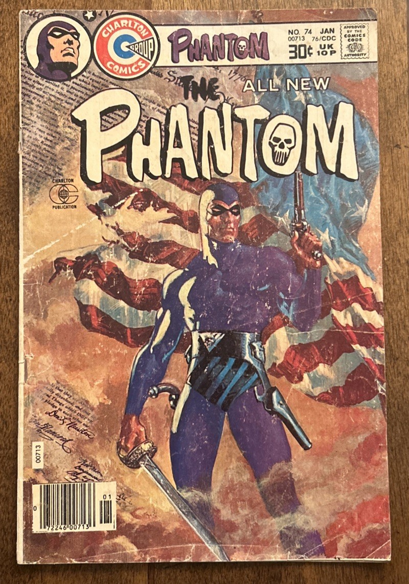 The Phantom #74 Charlton Comics 1976-77 Iconic Flag Cover Last Issue