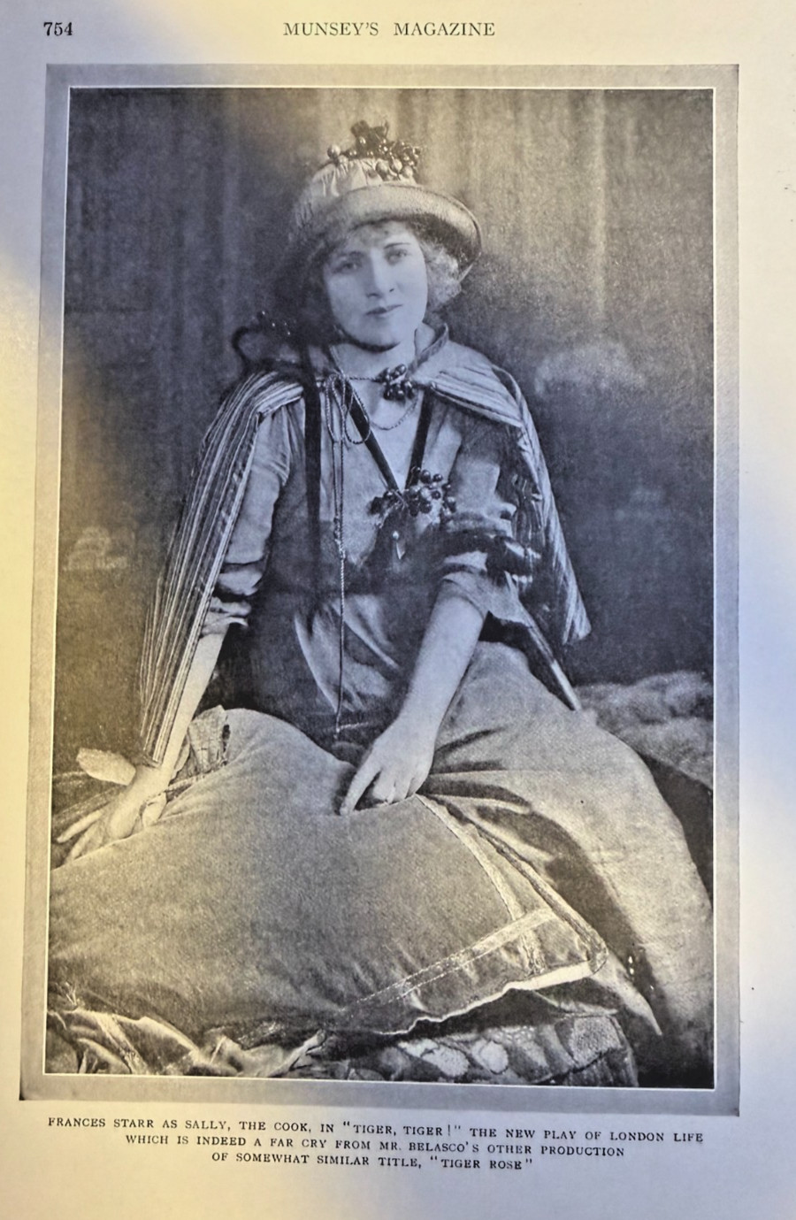 1919 Vintage Magazine Illustration Frances Starr As Sally in Tiger Tiger 1919 Vintage Magazine Illustration Frances Starr As Sally in Tiger Tiger