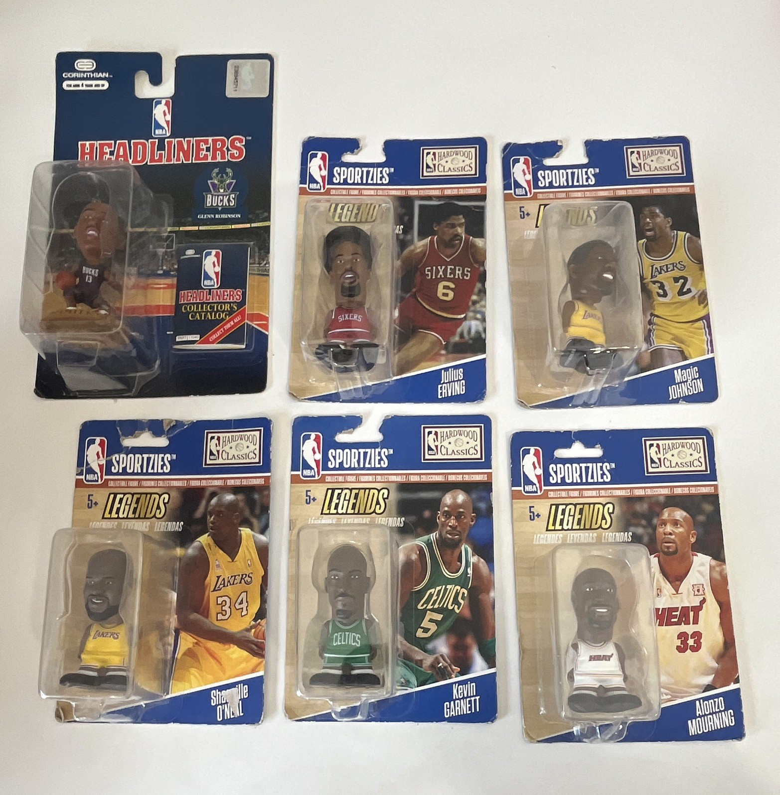 Corinthian Sportzies NBA Legends Lot of 6 Figures Magic Shaq KG Dr J Corinthian Sportzies NBA Legends Lot of 6 Figures Magic Shaq KG Dr J