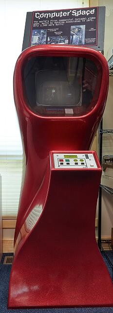 Bozeman Montana Computer Space Video Game Exhibit 1970s Red Arcade Cabinet