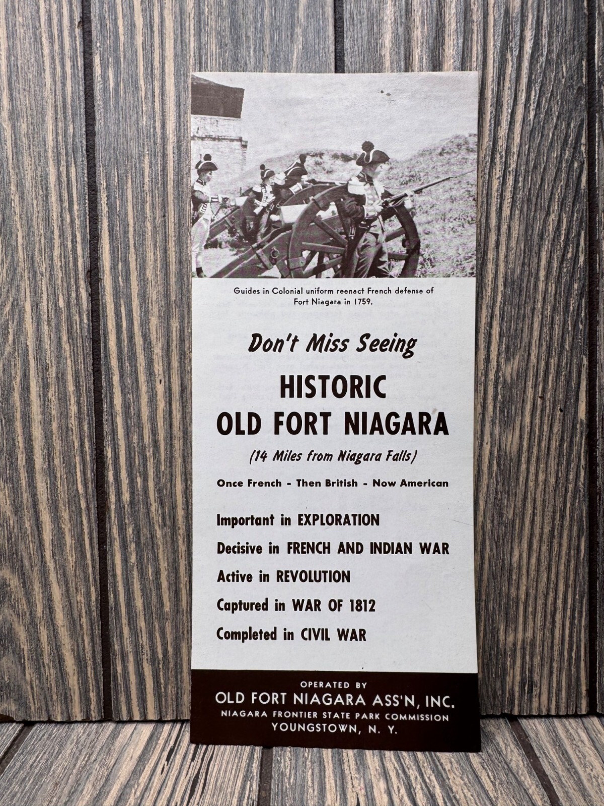 Vintage Historic Old Fort Niagara 1759 Tourist Brochure