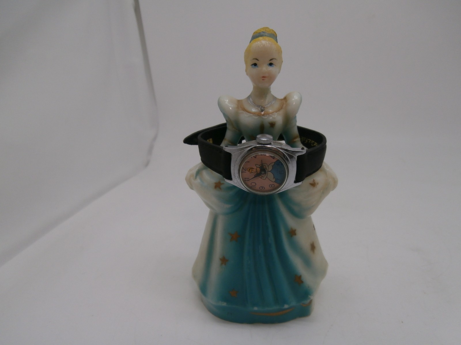 RARE VTG Disney Cinderella Figurine &Timex Hand-Winding Watch  Set