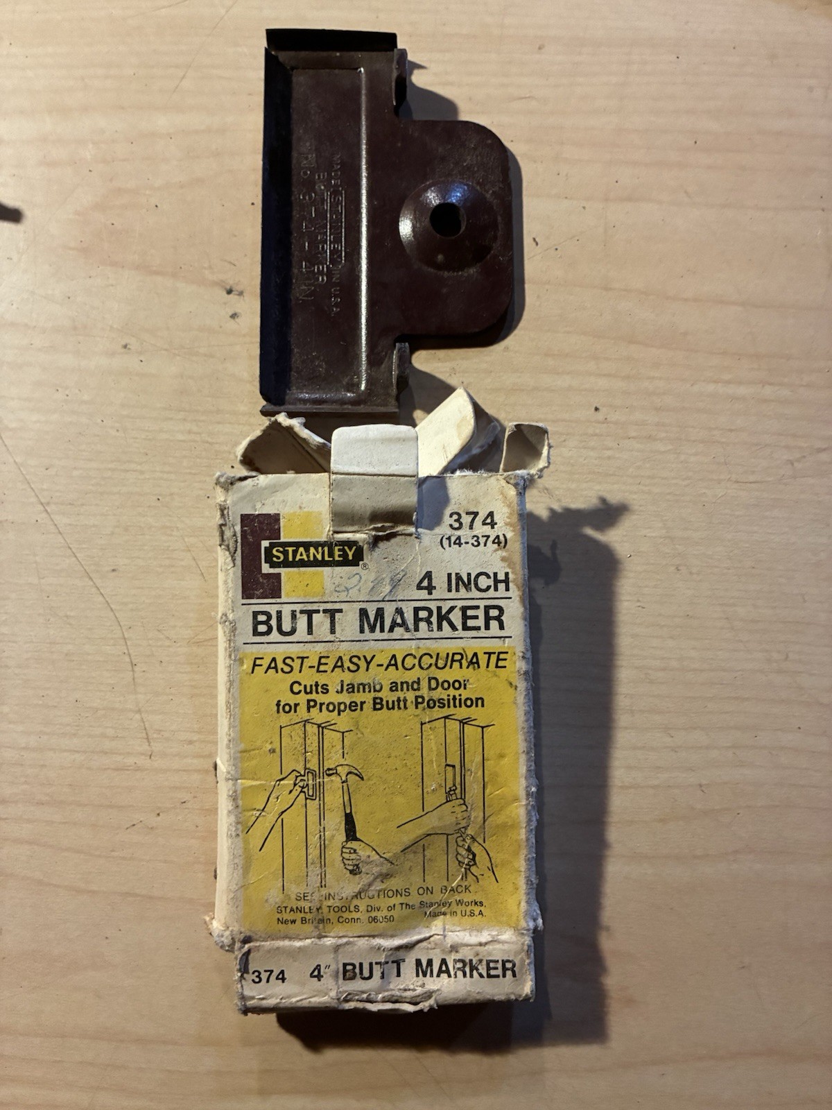 Stanley 4 Inch Butt Marker 14-374 Metal Tool In Box