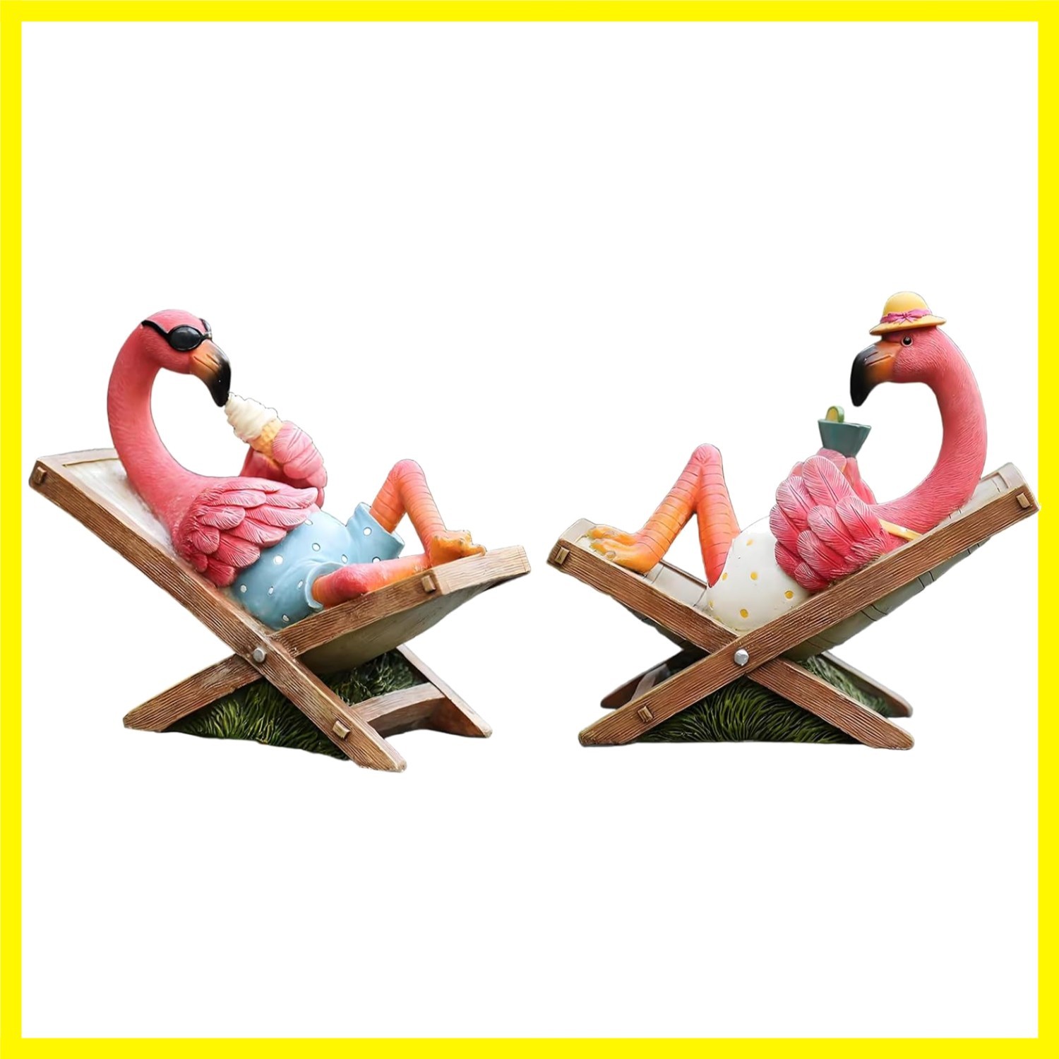 2Pcs Pink Flamingo Figurines Resin Flamingo Bird Sculpture,Small Flamingo Orn... 2Pcs Pink Flamingo Figurines Resin Flamingo Bird Sculpture,Small Flamingo Orn...