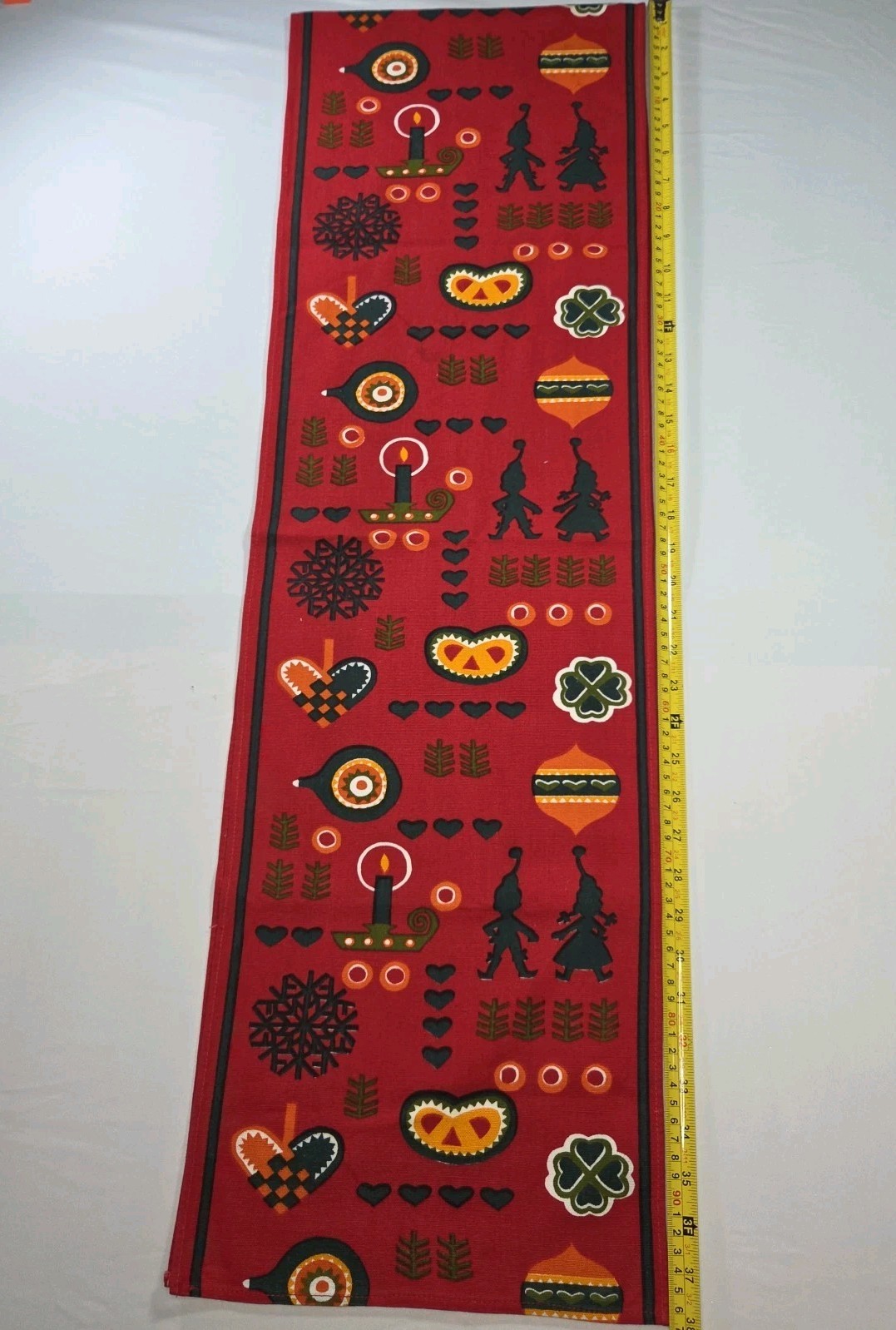 Vintage Scandinavian Christmas Table Runner Or Dresser Scarf  76\