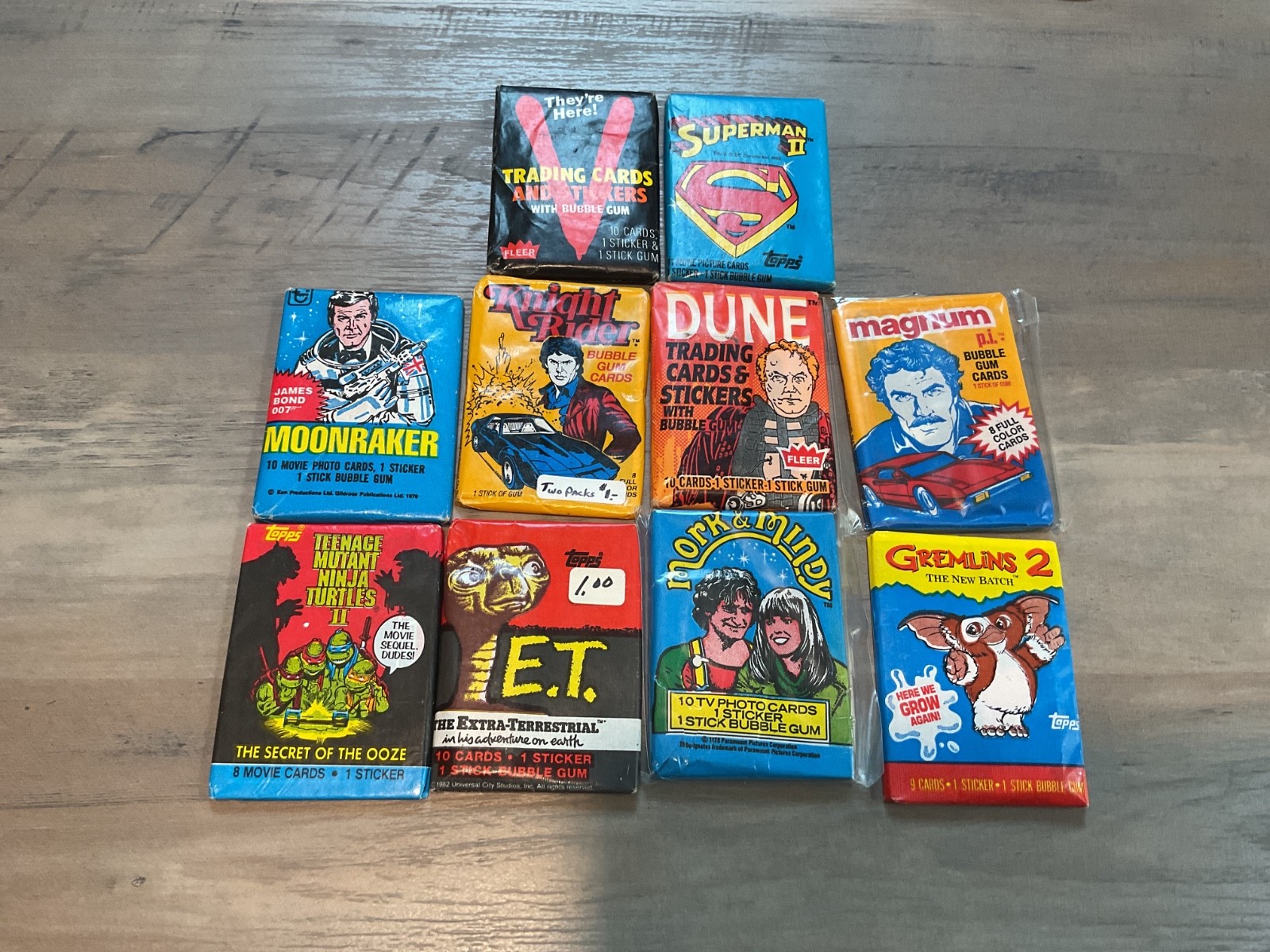 RARE Sealed 1970’s, 80’s, 90’s 10 Non Sport Card Packs *SUPERMAN, MAGNUM P.I +