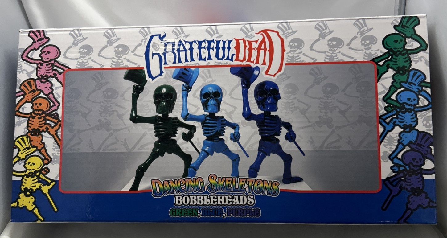 Kollectico Grateful Dead Dancing Skeleton Bobbleheads Blue Green BHGDSKLB NIB Kollectico Grateful Dead Dancing Skeleton Bobbleheads Blue Green BHGDSKLB NIB