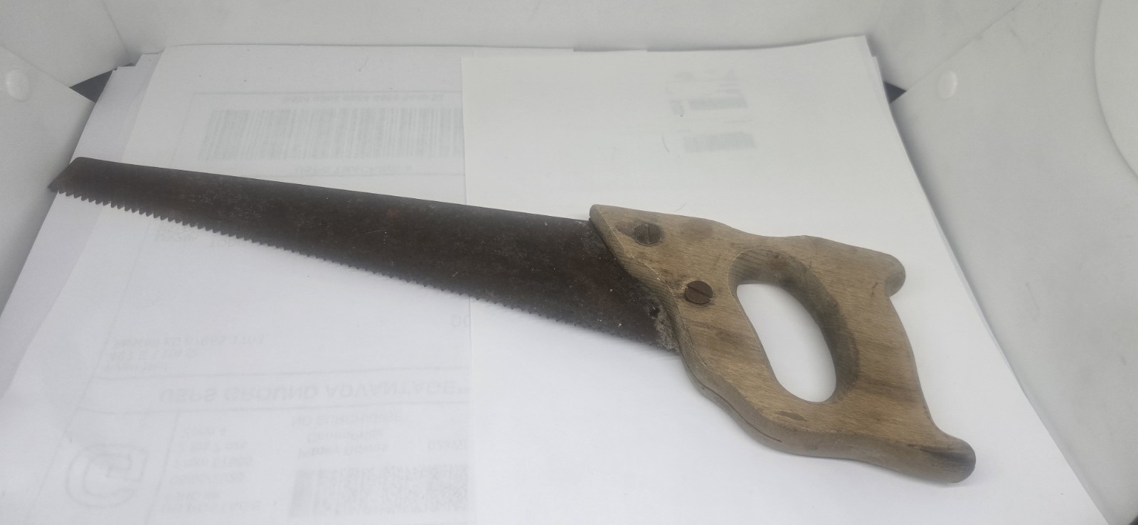 Rare 11” Vintage Wood Handle Hand Saw