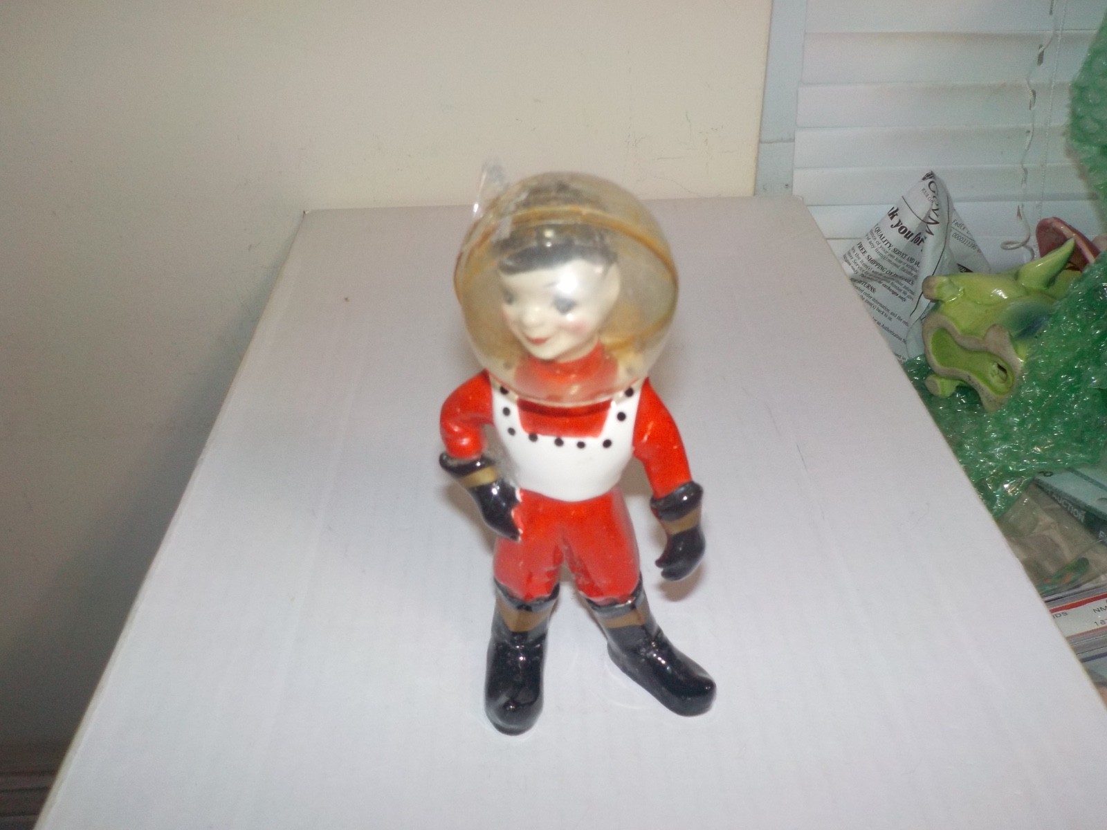 Vintage Dated 1957 Kreiss Ceramic Wes Little Space People Boy Figure w/ Bubble A Vintage Dated 1957 Kreiss Ceramic Wes Little Space People Boy Figure w/ Bubble A