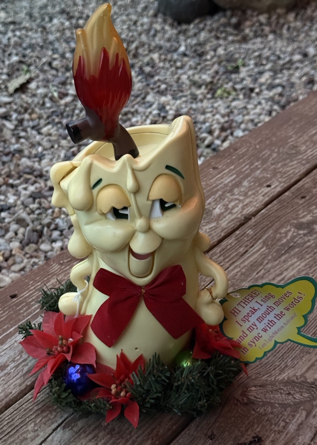 Vintage TELCO Motionette Candle Kid Talking/lights Work Christmas Decoration