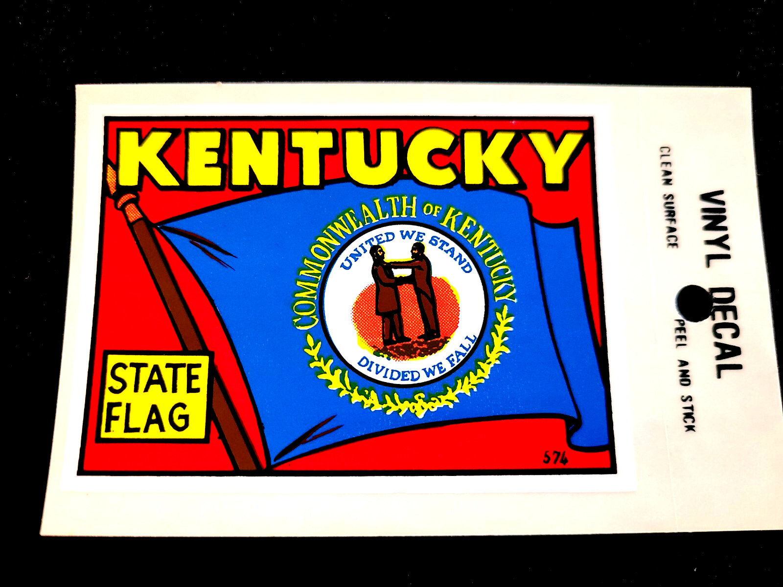 Kentucky State Flag Vintage Travel Souvenir Decal / Window Sticker - Free S&H Kentucky State Flag Vintage Travel Souvenir Decal / Window Sticker - Free S&H