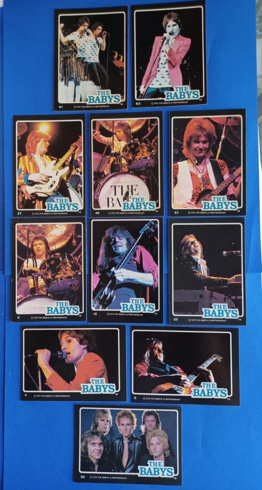 LOT OF 11 1979 THE BABYS ROCK BAND CARDS JOHN WAITE MOST EX-EX-MINT