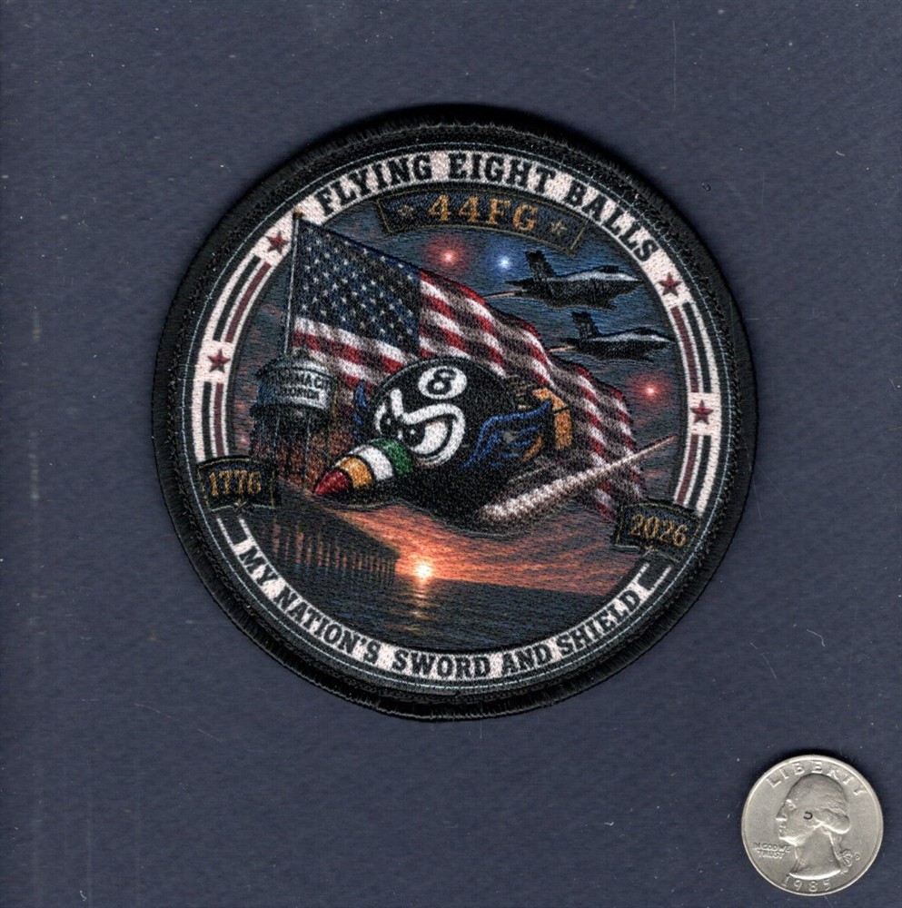 44th FG Fighter Group Flying 8 Balls F-22 RAPTOR USAF Fighter Squadron Patch +V 44th FG Fighter Group Flying 8 Balls F-22 RAPTOR USAF Fighter Squadron Patch +V