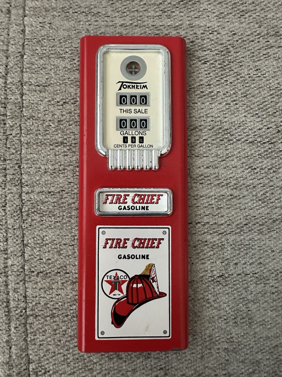 Vintage Texaco Fire Chief Gas Pump Toy Front Faceplate Shell Metal Part Tokheim
