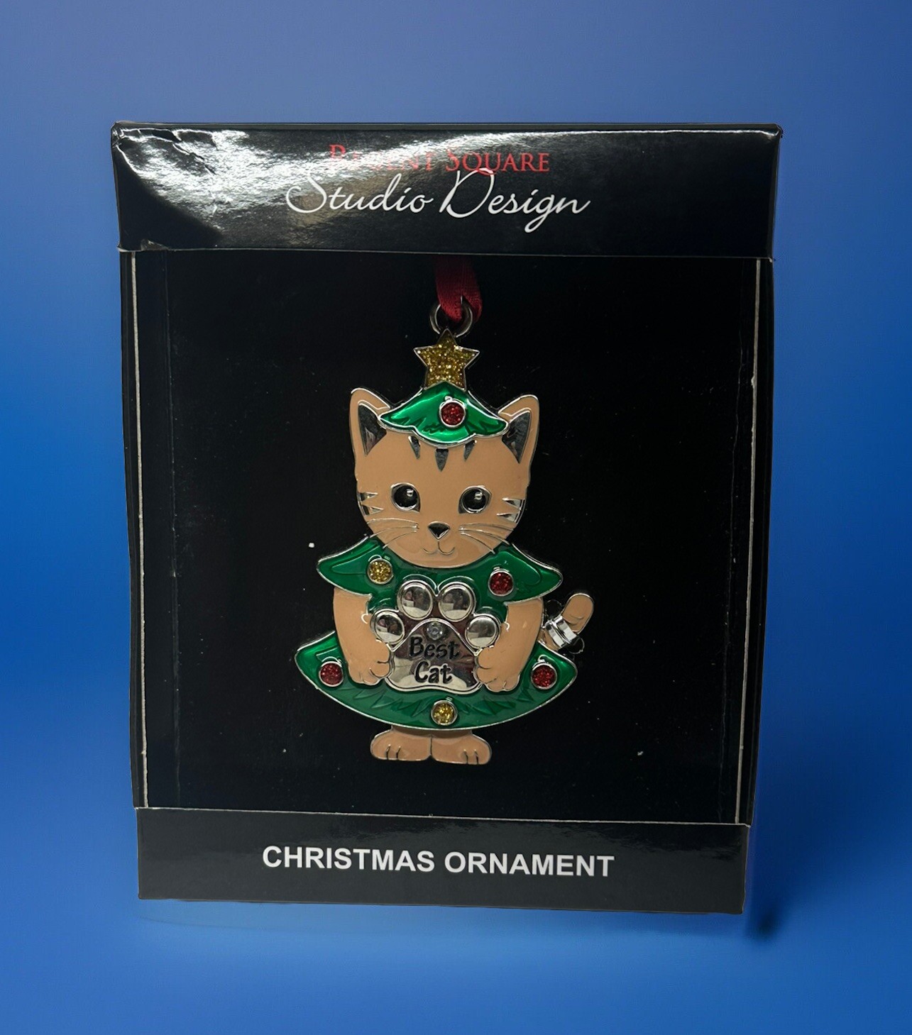 Regent Square Studio Design Best Cat Metal & Enamel Christmas Tree Cat Ornament