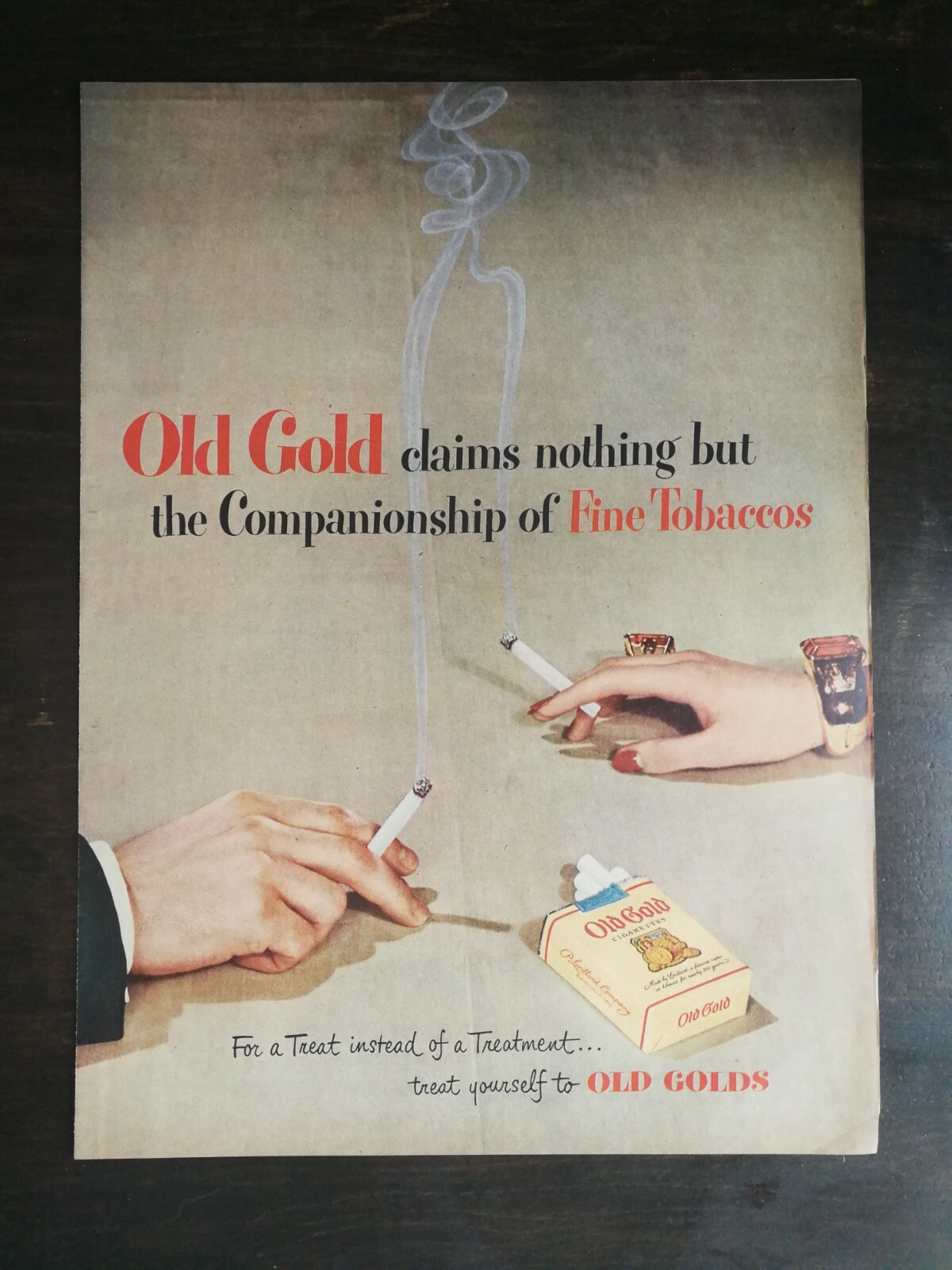 Vintage 1950 Old Gold Cigarettes Full Page Original Ad 1221 Vintage 1950 Old Gold Cigarettes Full Page Original Ad 1221