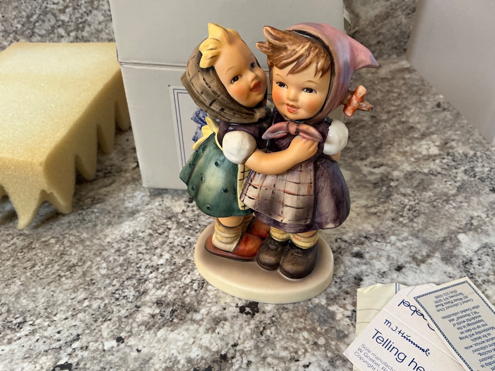 Vintage Goebel Hummel Telling Her Secret Figurine 196/0 West Germany 1948-signed Vintage Goebel Hummel Telling Her Secret Figurine 196/0 West Germany 1948-signed