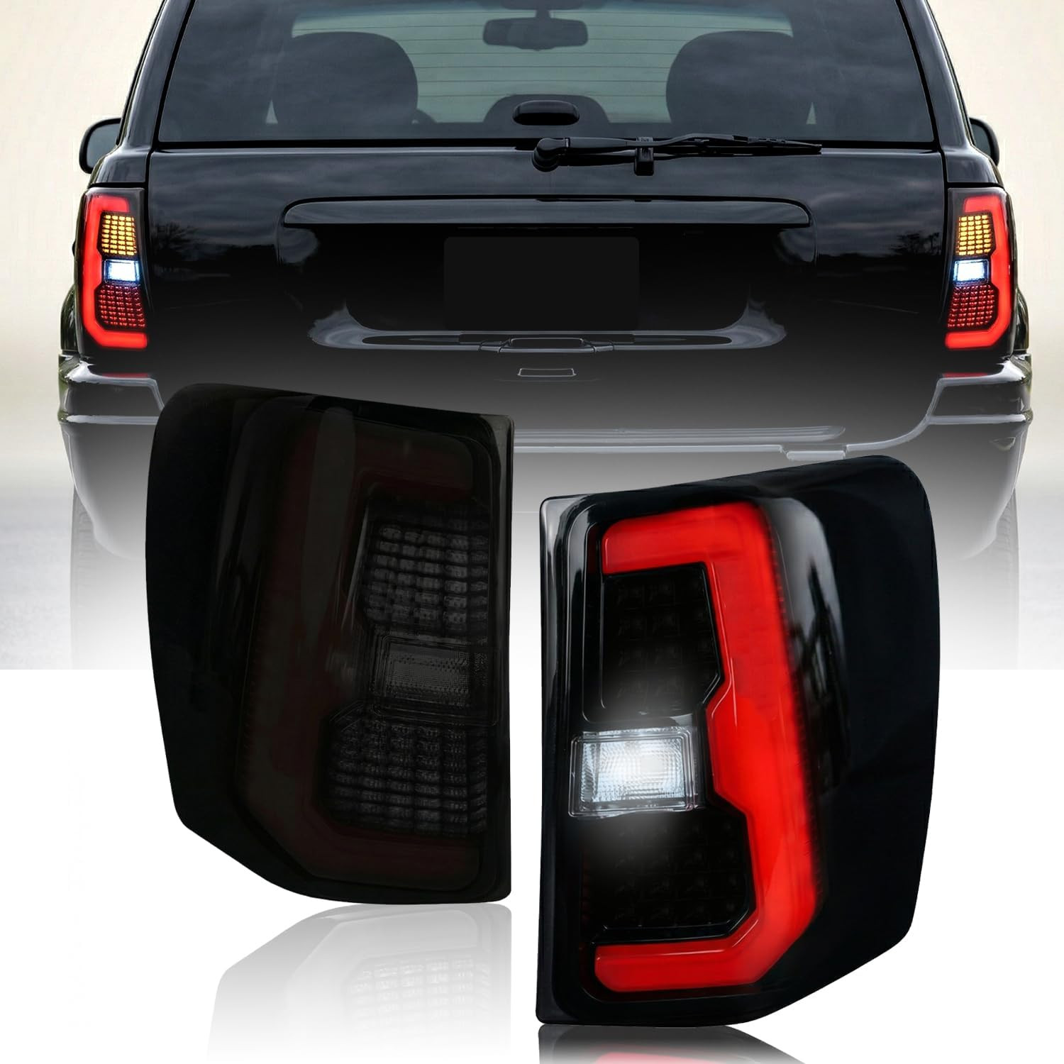 LED Tail Lights Assembly Fit for 1999-2004 Jeep Grand Cherokee Smoke Pair | Upgr