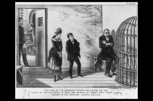 Photo:1884 Drunken Father Lunatic Asylum Temperance Crime Tinted