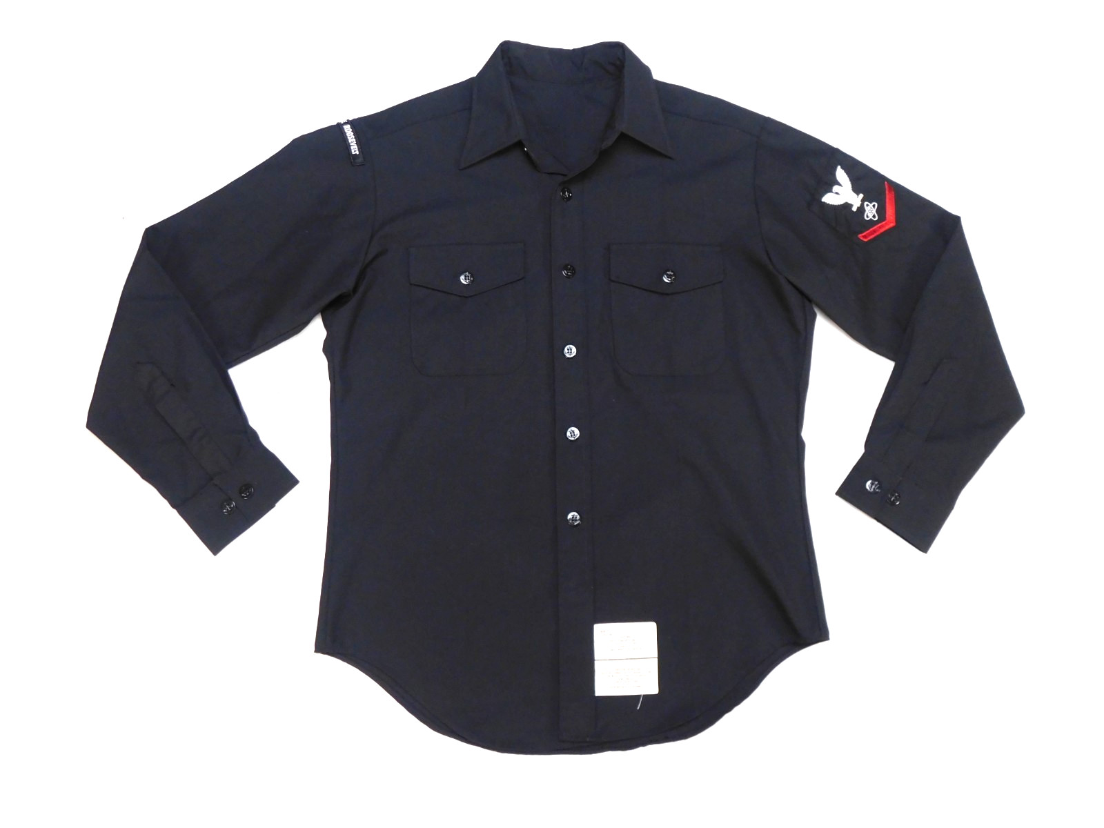 US Navy Men\'s Shirt 15.5 x 34 Long Sleeve P/W Blue 3346 Tropical Dress Uniform